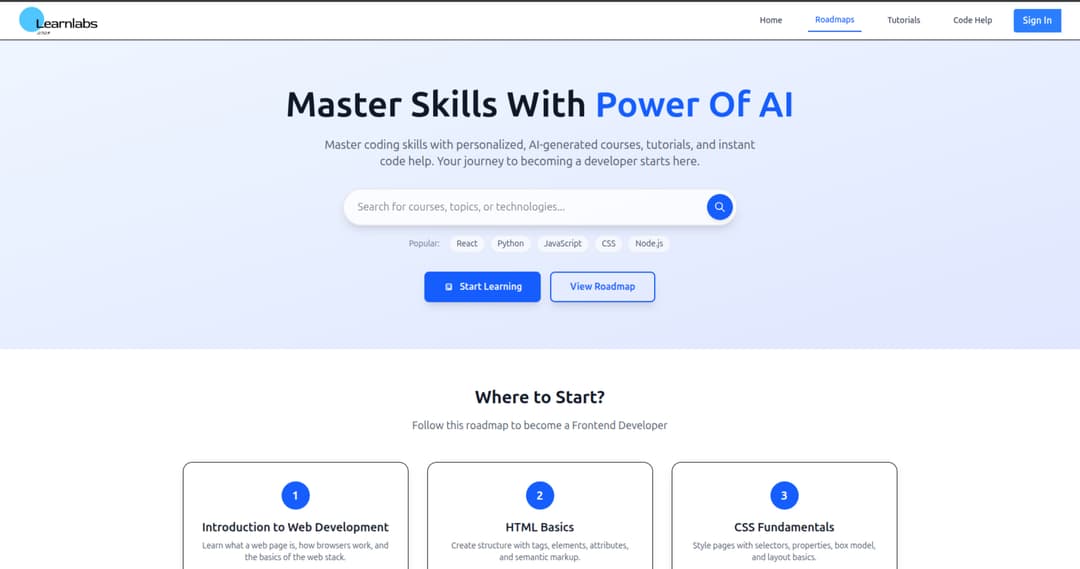 LearnLabs - AI Course Website